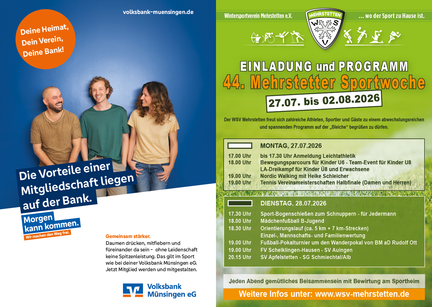 44. Mehrstetter Sportwoche - Programm 1+4